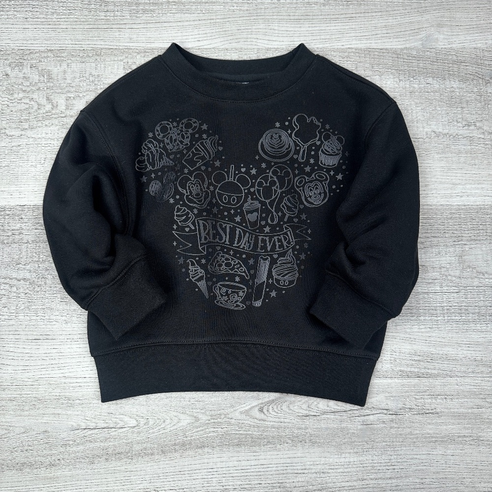 Kids Best Day Ever Crewneck | Tonal Black